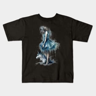 Woman with wolf Kids T-Shirt